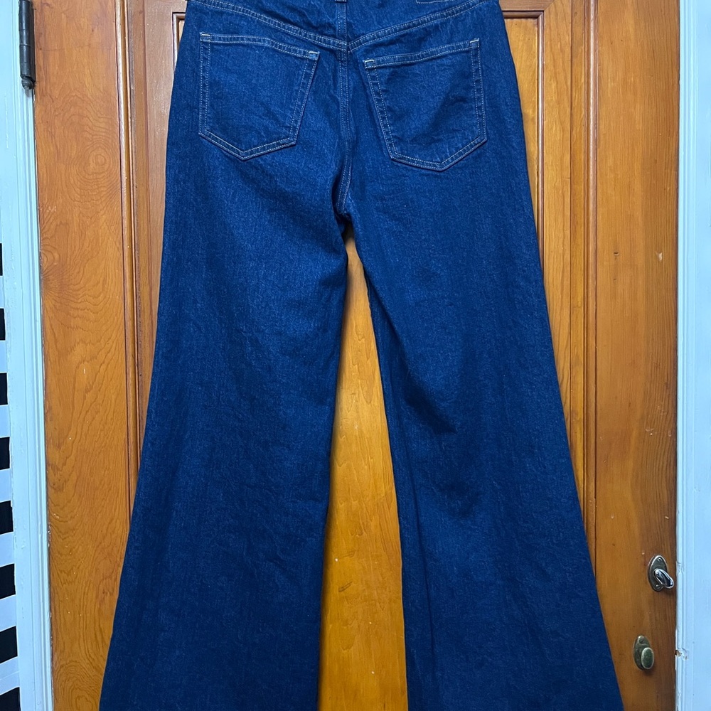 J. Crew Dark Blue Denim Trouser Jeans semi-stretch High Rise - Picture 6 of 10